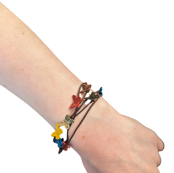 Butterfly Dsigns Jewelry - Colorful Butterfly Cord Bracelet